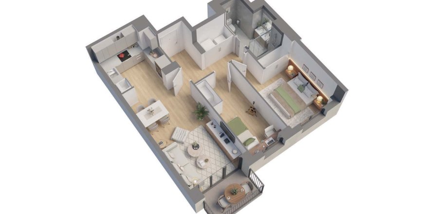 2 chambres apartment à vendre à Residencial Tres Creus Sabadell, Barcelona, Catalonia, Spain № 3681