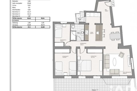 3 bedrooms apartment for rent in Mataro, Barcelona, Catalonia, Spain № 4630 - photo 21