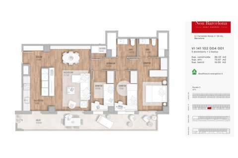 Купить квартиру в Барселона, Испания с 3 спальни, 86м², № 5741 - фото 6