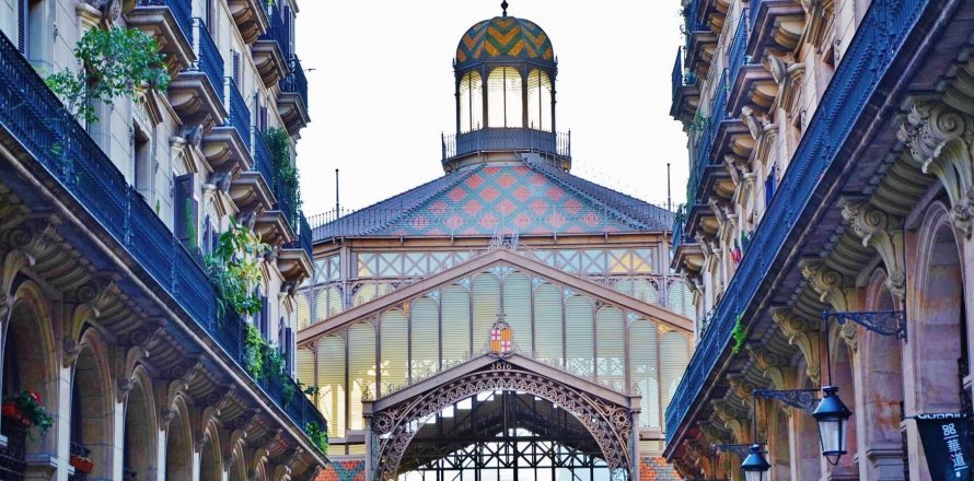 Квартира студия в Барселоне, Каталония, Испания № 1637