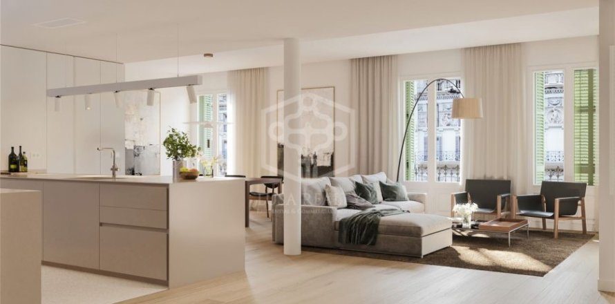 Квартира студия в Барселоне, Каталония, Испания № 1030